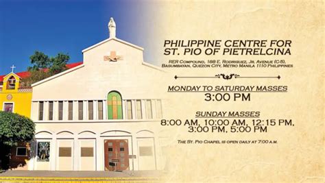 ayala feliz mass schedule today|Saint Pio of Pietrelcina Chapel Mass Schedule.